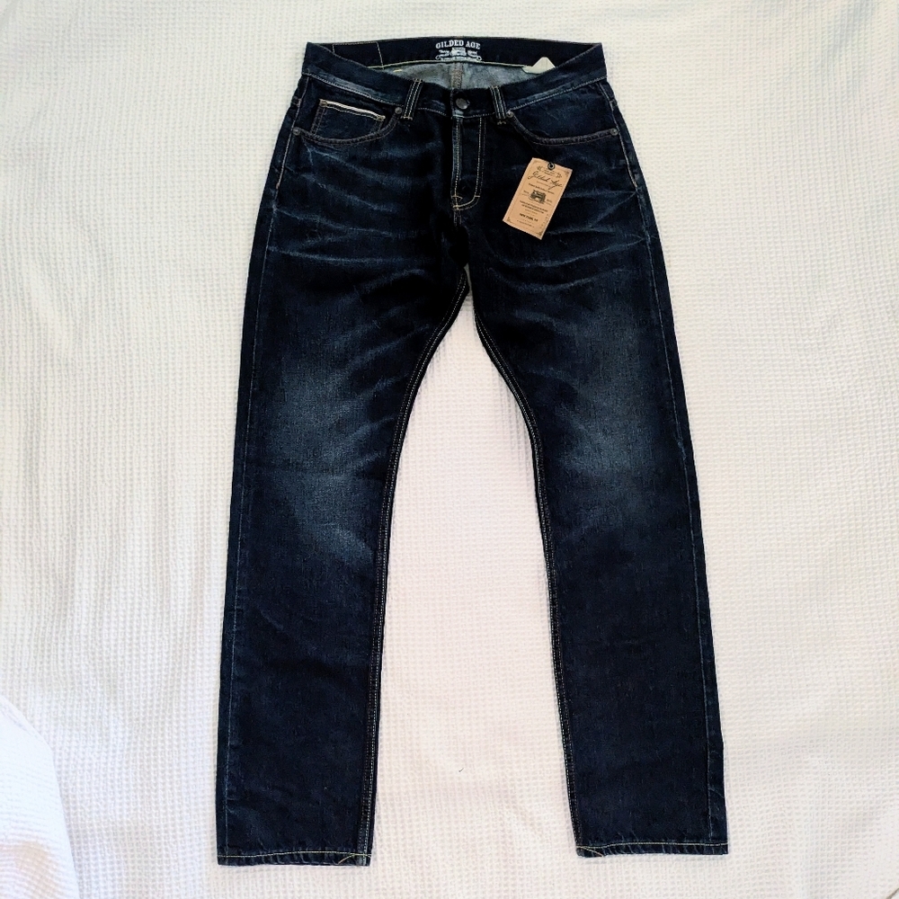 Gilded Age Men's Jeans Size 31 Morrison Slim Dark Work Wash Made In Italy NWT - Picture 2 of 7
